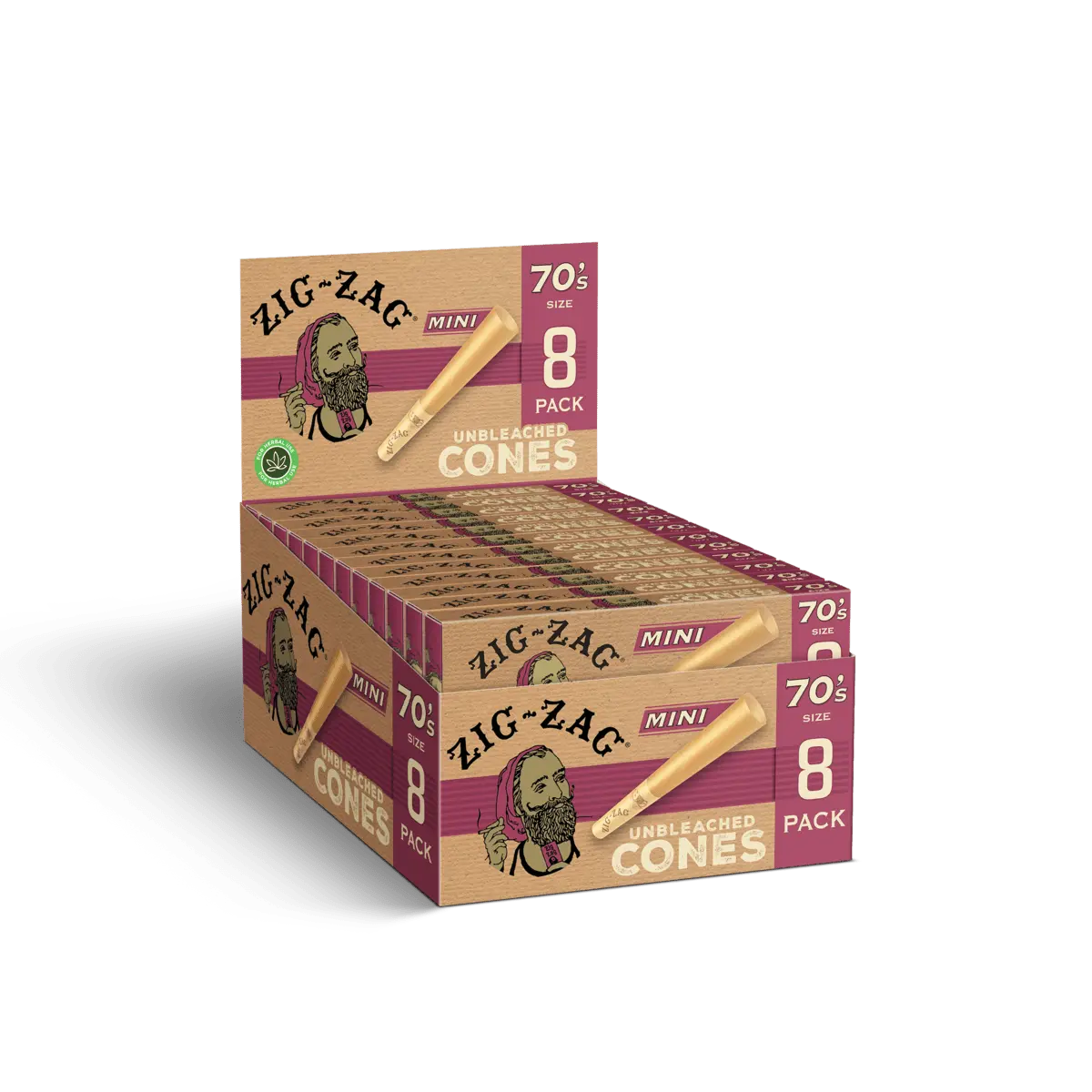 Unbleached Pre Rolled Cones 70mm Minis - 8 Ct