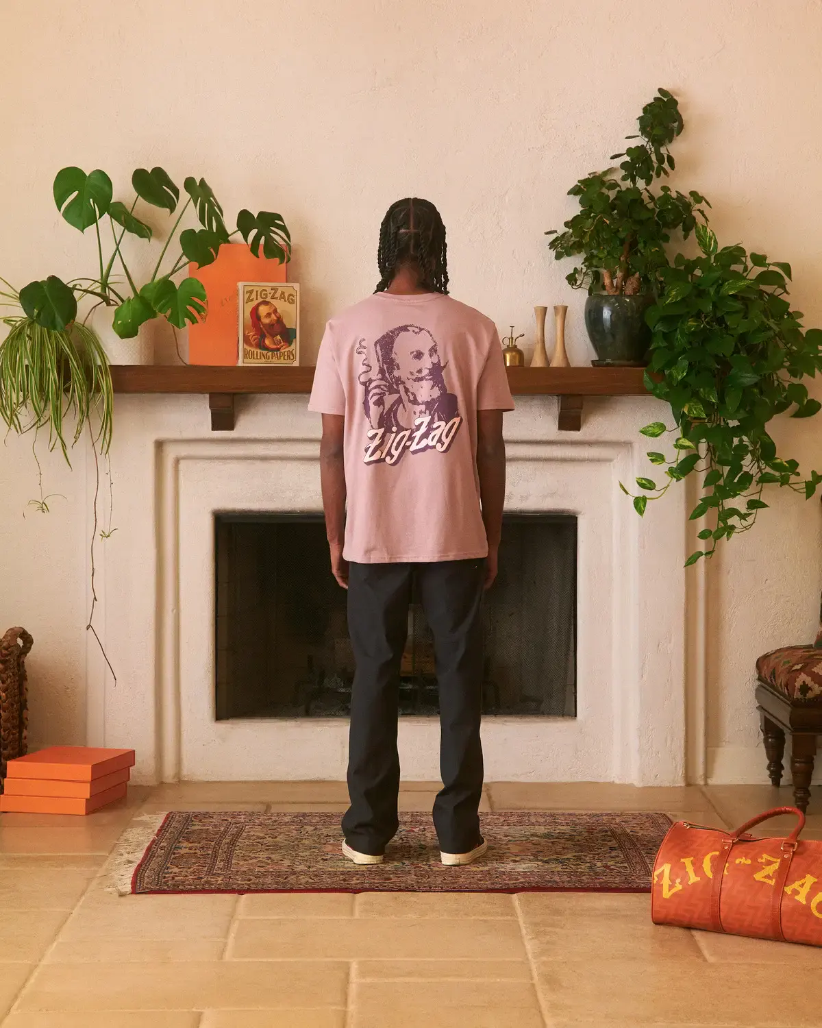 ZIG-ZAG VINTAGE TWO-TONE T-SHIRT - Washed Burgundy - Image 3