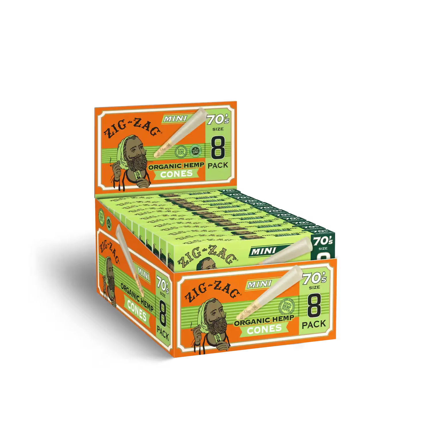 Organic Hemp Mini Pre Rolled Cones 70MM - 8 Pack - Image 2
