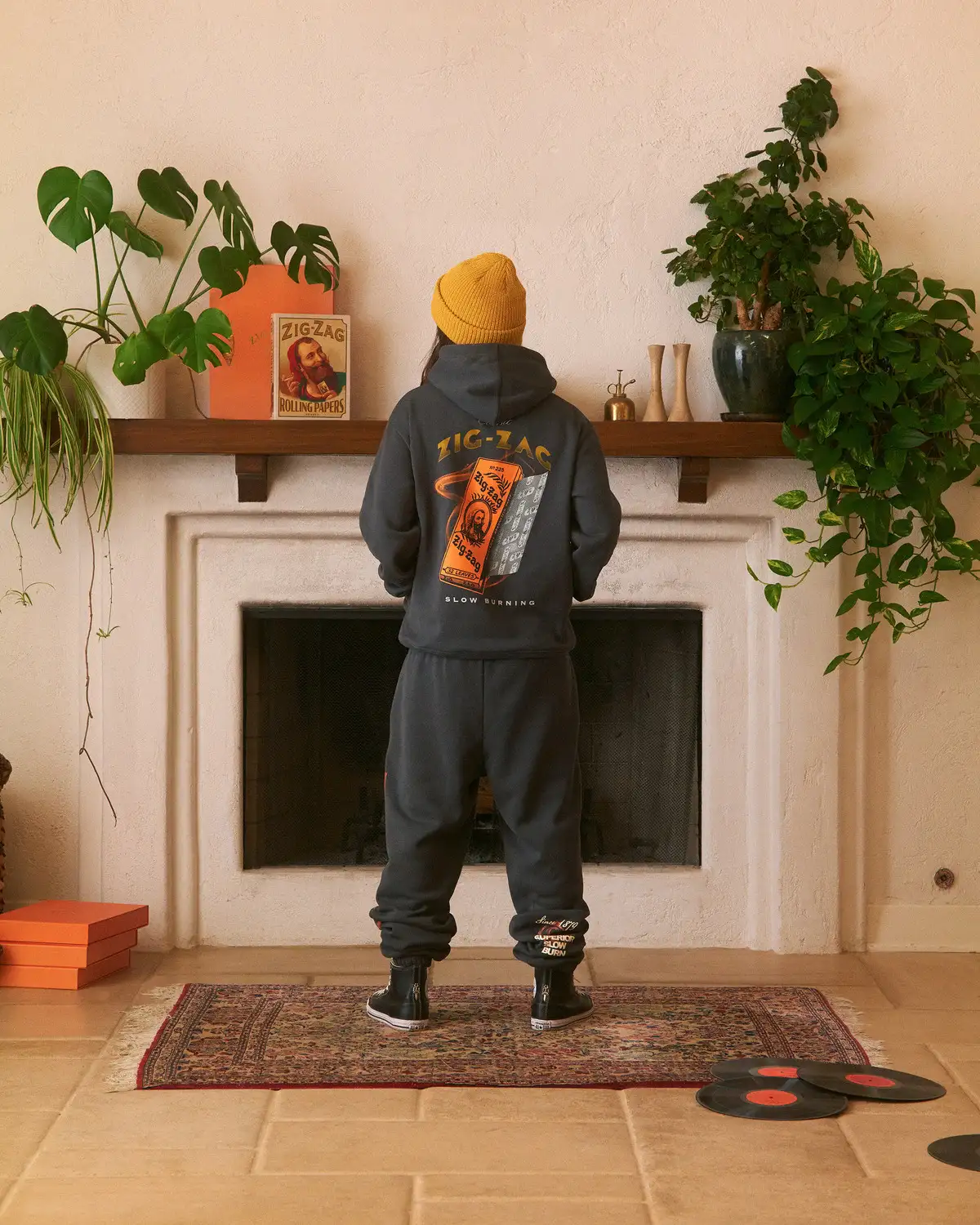 ZIG-ZAG MOTIF SWEATPANTS - VINTAGE BLACK - Image 3