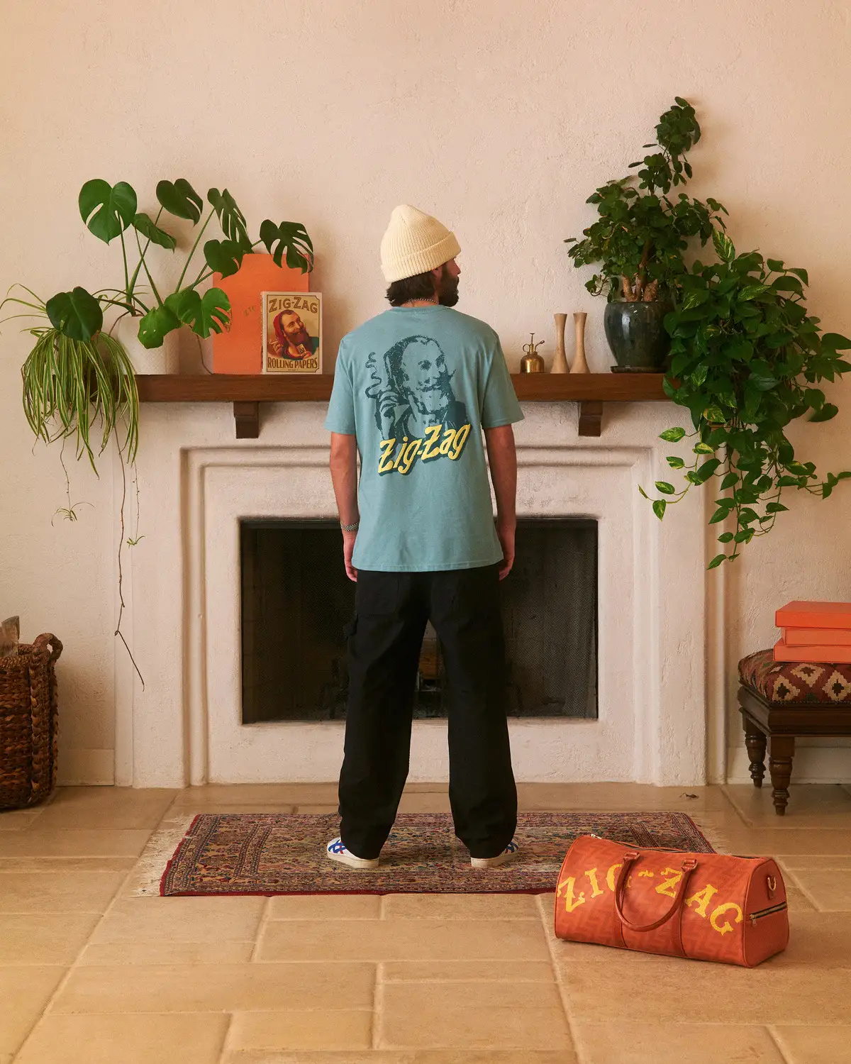 ZIG-ZAG VINTAGE TWO-TONE T-SHIRT - TEAL - Image 3